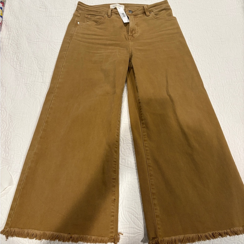 Risen Jeans, Mocha Wide-Leg Jeans